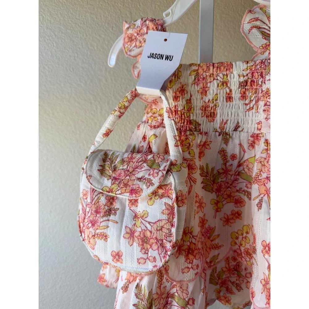 Jason Wu Baby Girl Floral Tiered Dress with Matching Purse White Pink 12M NWT - Picture 4 of 8